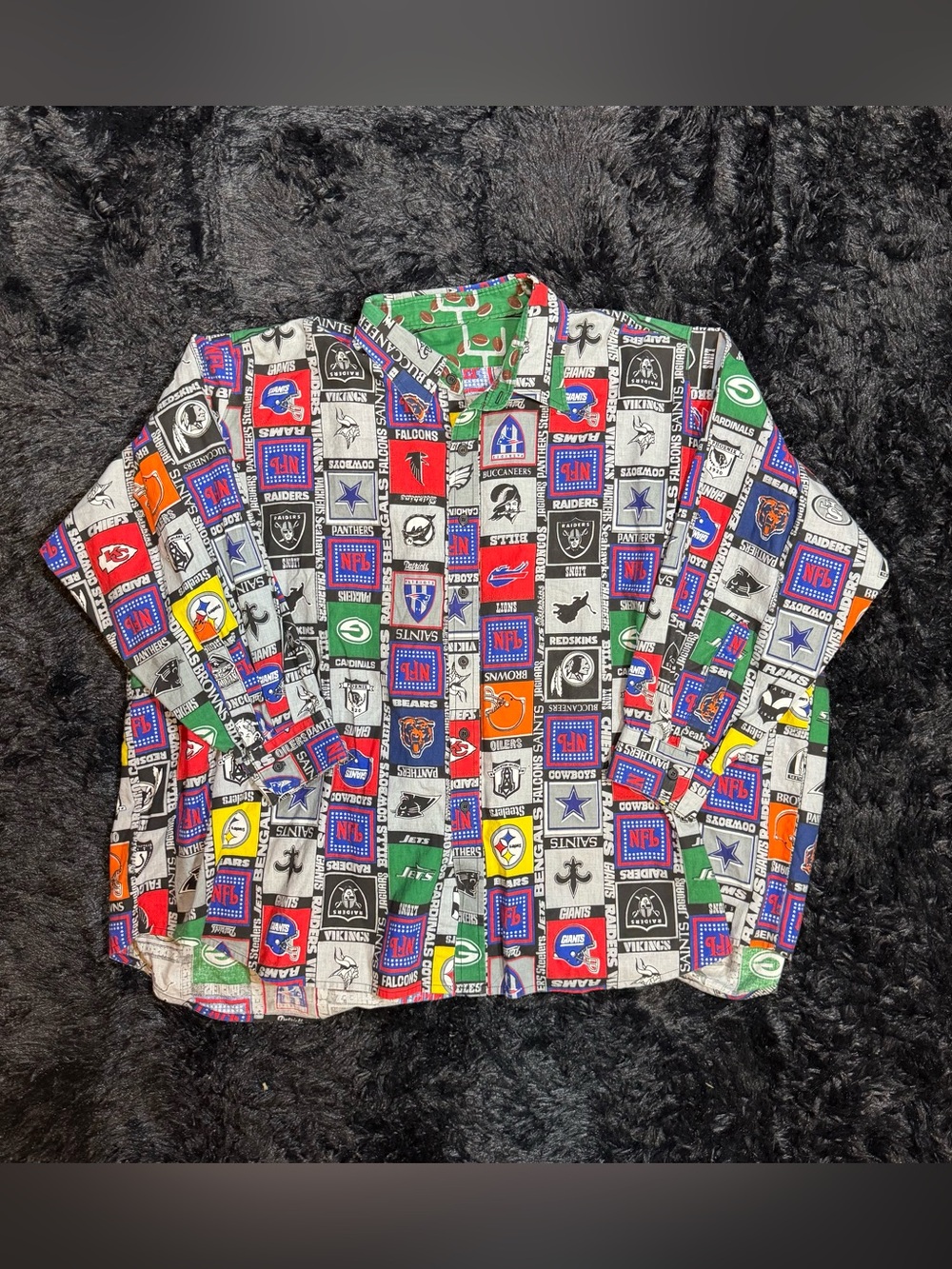Vintage 1990s NFL AOP Oversized Button Up Shirt